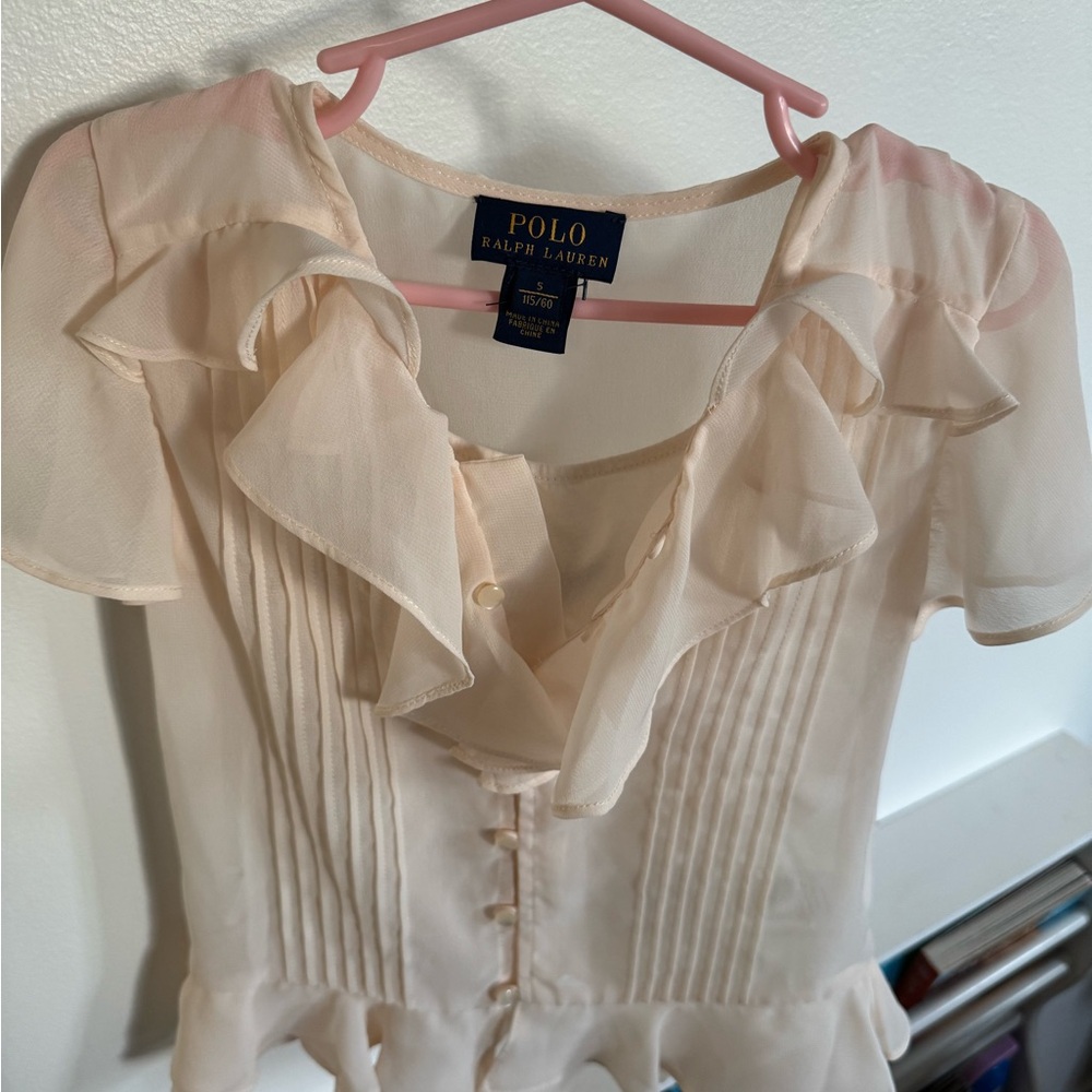 Ralph Lauren Cream Ruffled Girl’s Blouse